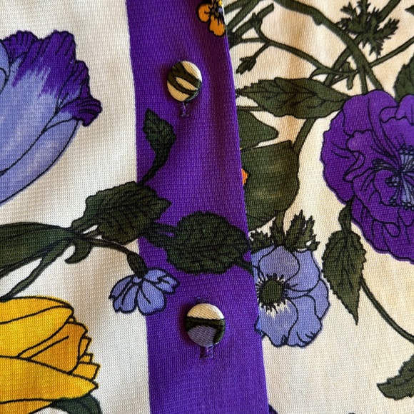 Andrea Gayle vintage flowered shirt dress, size small - Picture 4 of 5